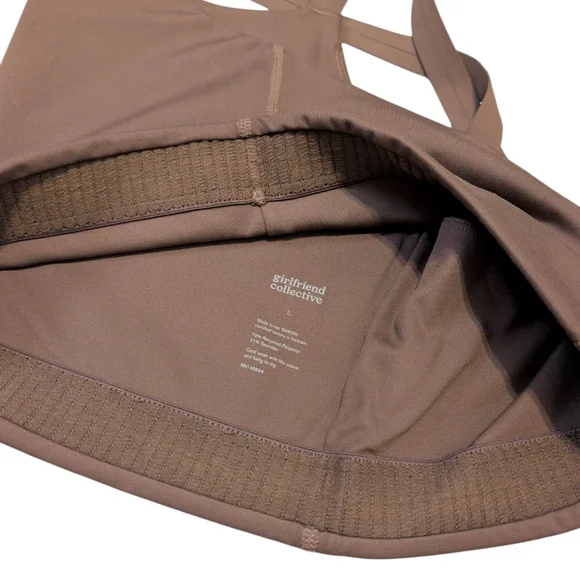 Girlfriend Collective Earth Brown Mia High Neck Bra Large NWOT - Picture 4 of 8